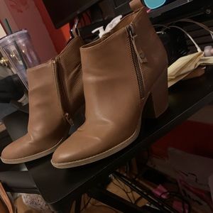 Faux leather ankle boots